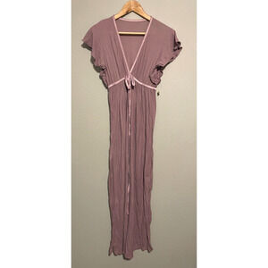 Vintage Mr Jac Womens Dress Size 13 Purple Nylon Babydoll Deadstock Boho 70s
